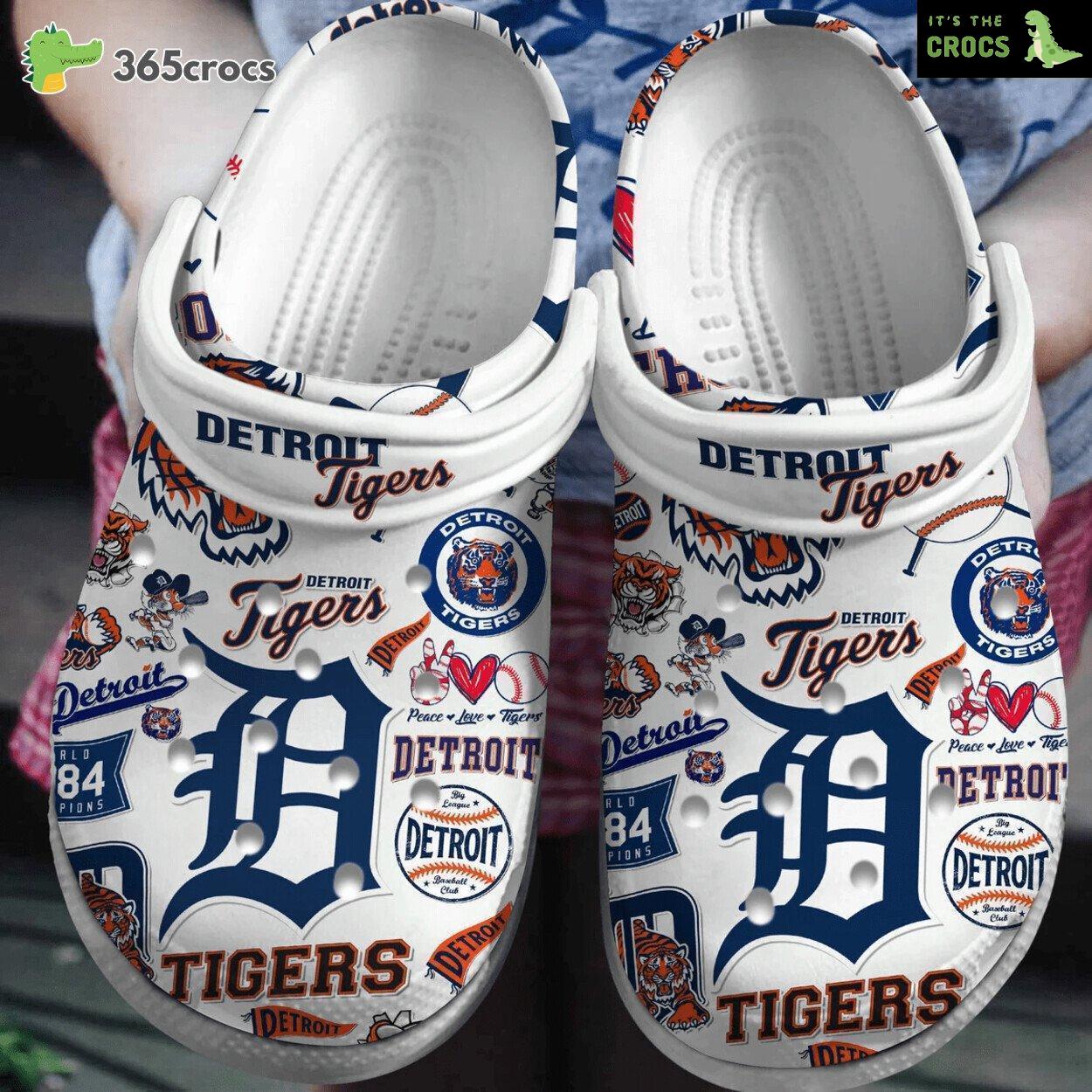 Detroit Tigers Baseball team MLB Sport Crocs Clogs Shoes Comfortable