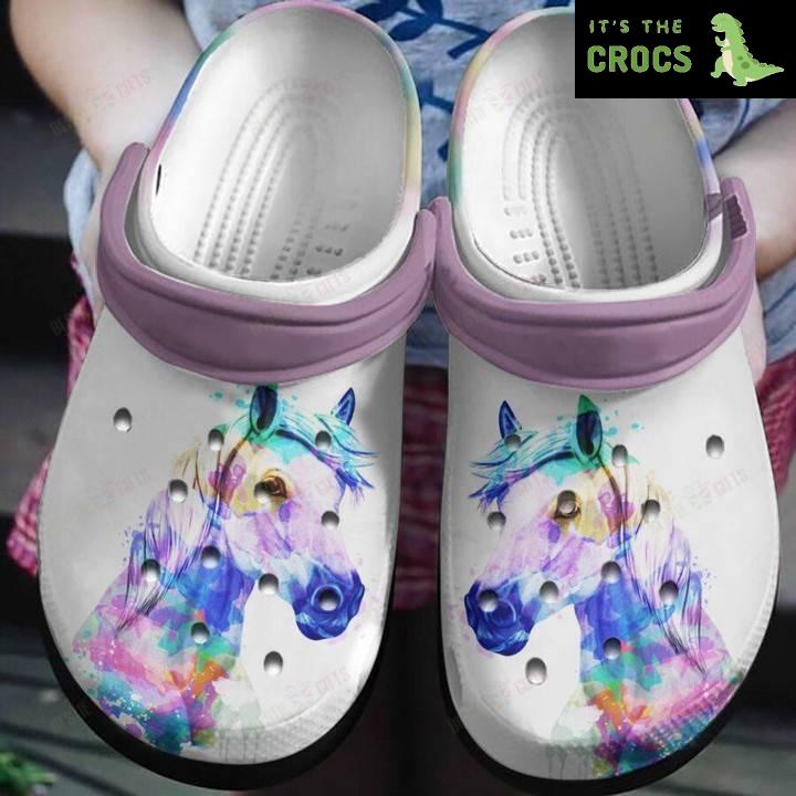 Diamond Painting Horse Head Crocs Classic Clogs Shoes