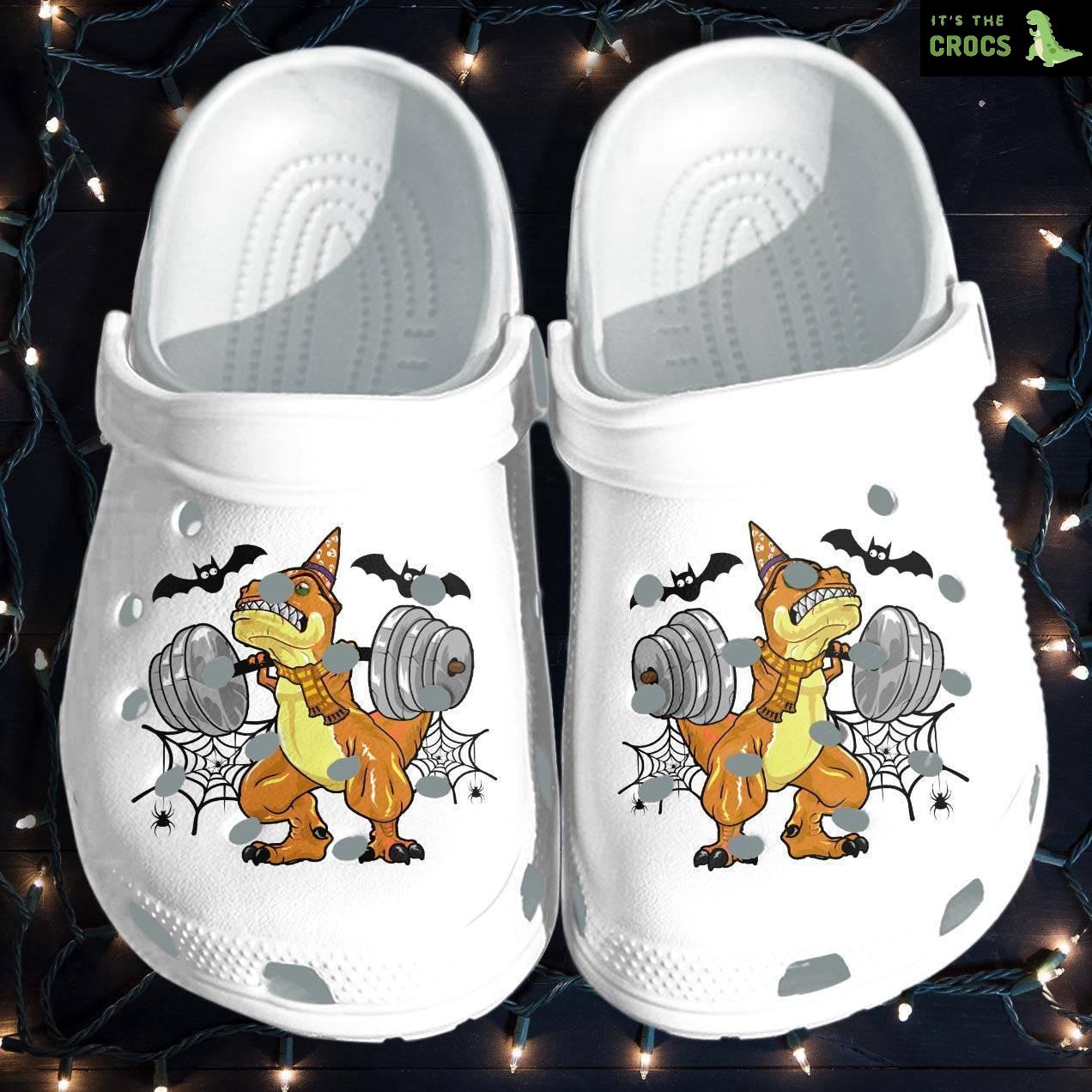 Dinosaur Gym Halloween Custom Crocs Clog Shoes – Funny Halloween Character Outdoor Crocs Clog Shoes Gift For Men Women