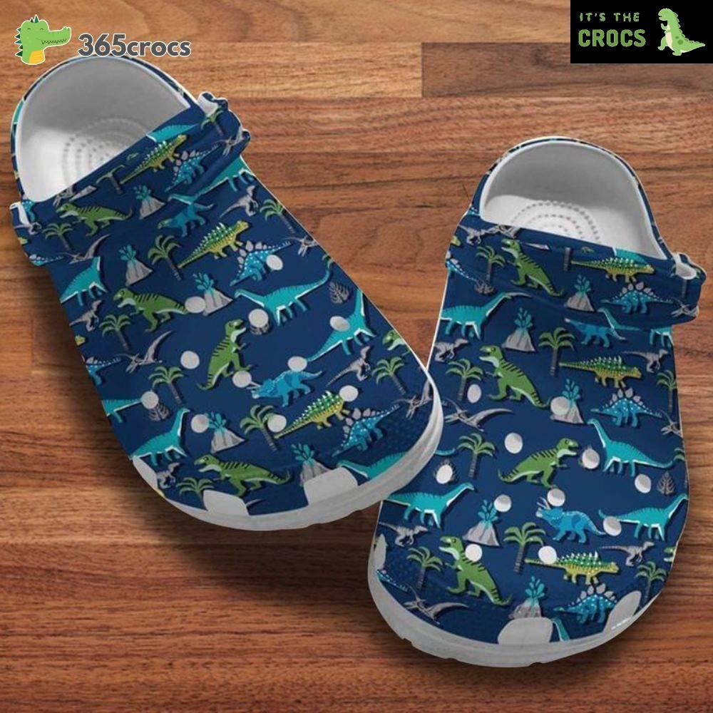 Dinosaur Pattern Classic Clog, Dinosaurs, Gift For Brothers Crocs Clog Shoes
