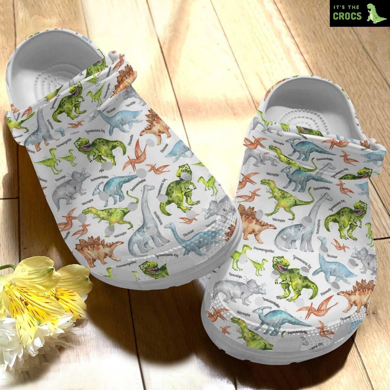Dinosaur Personalize Clog Custom Crocs Fashionstyle Comfortable For Women Men Kid Print 3D Dinosaur V
