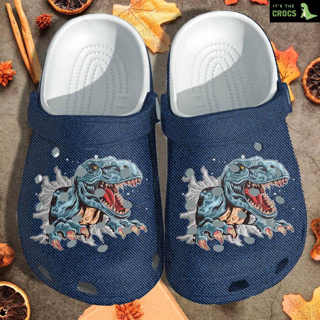 Dinosaur T – Rex Custom Crocs Clog Shoes – Funny Dinosaur Outdoor Shoe Gifts For Boy Men Fathers Day 2022