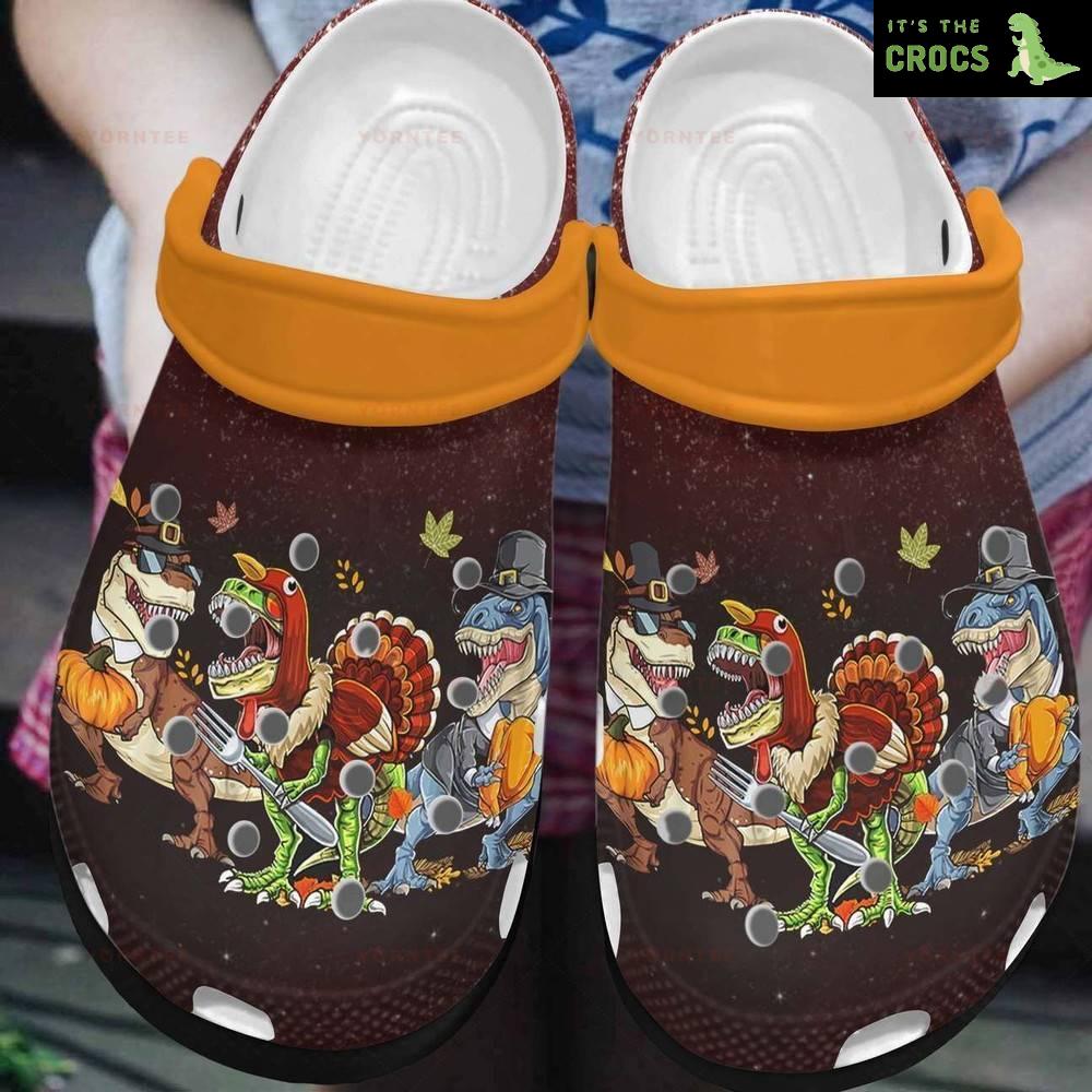 Dinosaur Turkey Dino Gift For Lover Rubber Crocs Clog Shoes