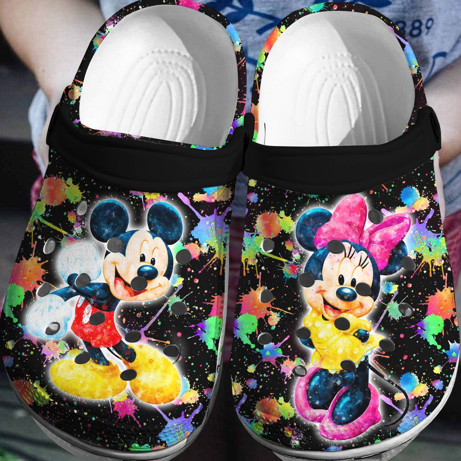 Disney Delight: Mickey Minnie Crocs 3D Clog Shoes – Walk with Mickey and Minnie
