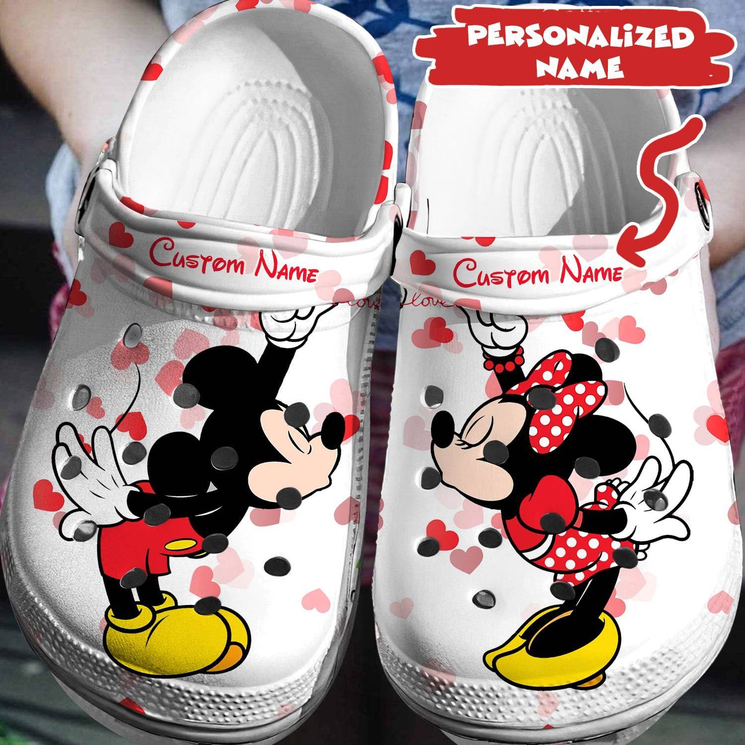 Disney Dreams Made Real: Personalized Mickey Minnie Crocs 3D Clog Shoes