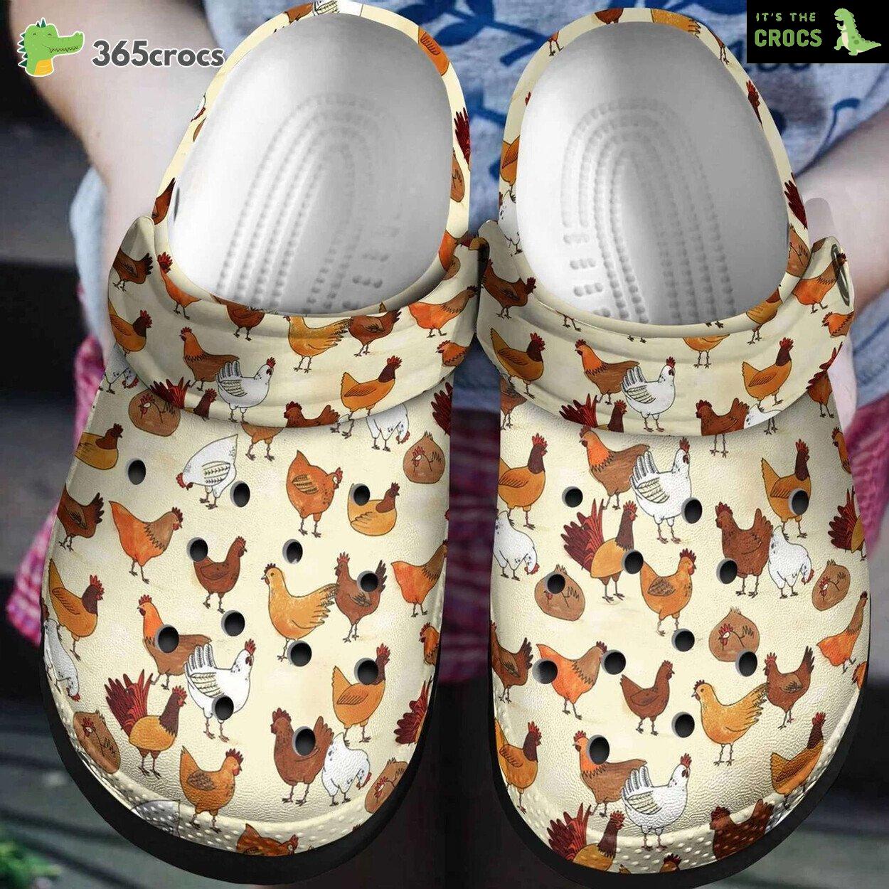 Dive into Farming Chickens Lovers Inspired Vibrant Comfort Clog Shoes