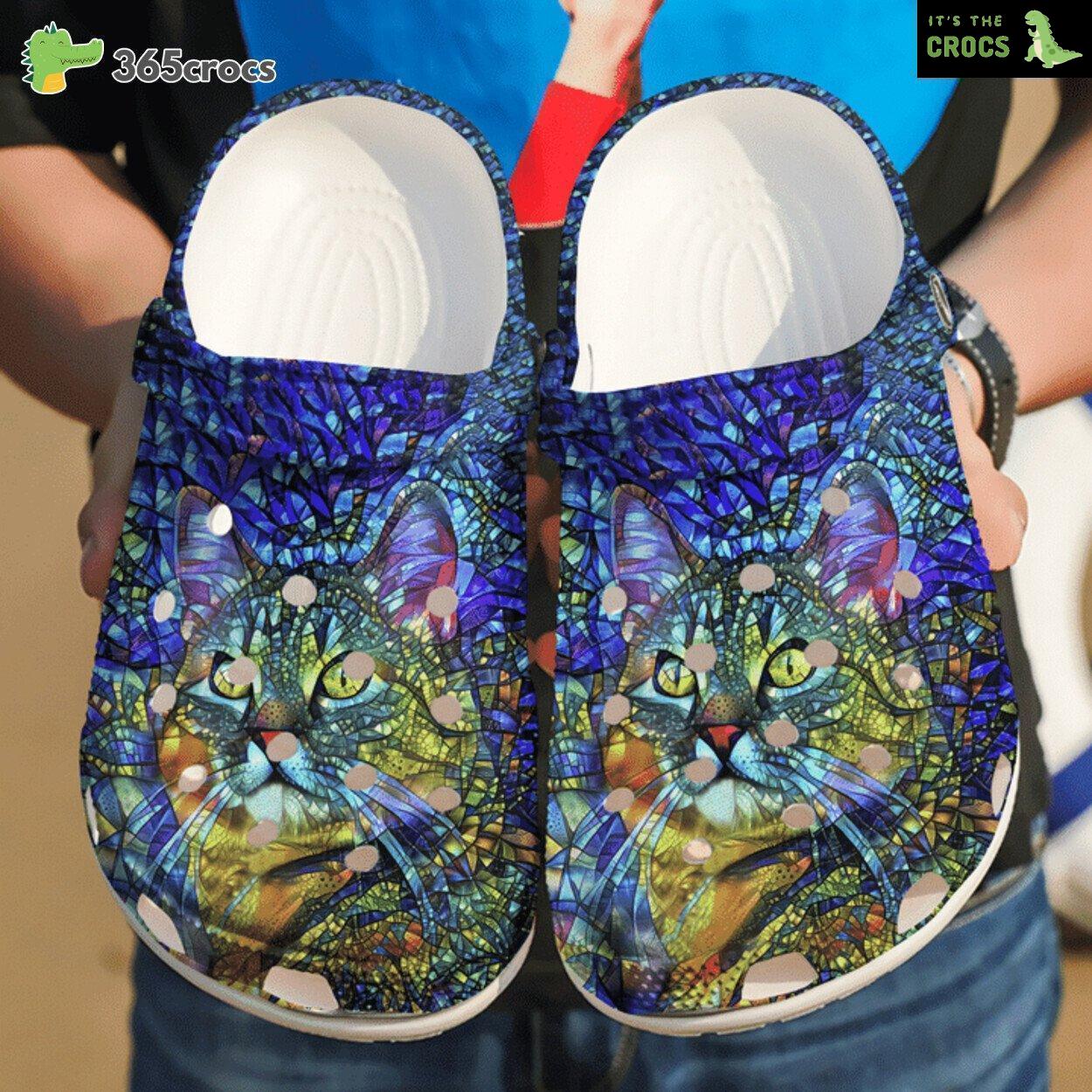 Dive into Feline Heaven Colorful Cat Inspired Classic Clog Footwear