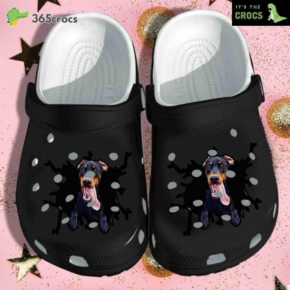 Dobermann Crack Your Car Awesome Birthday Funny Christmas For Pet Lovers Cute Puppy Crocs Clog Shoes