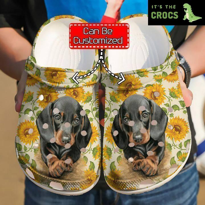 Dog – Dachshund Cute Sunflower Clog Crocs Shoes For Men And Women