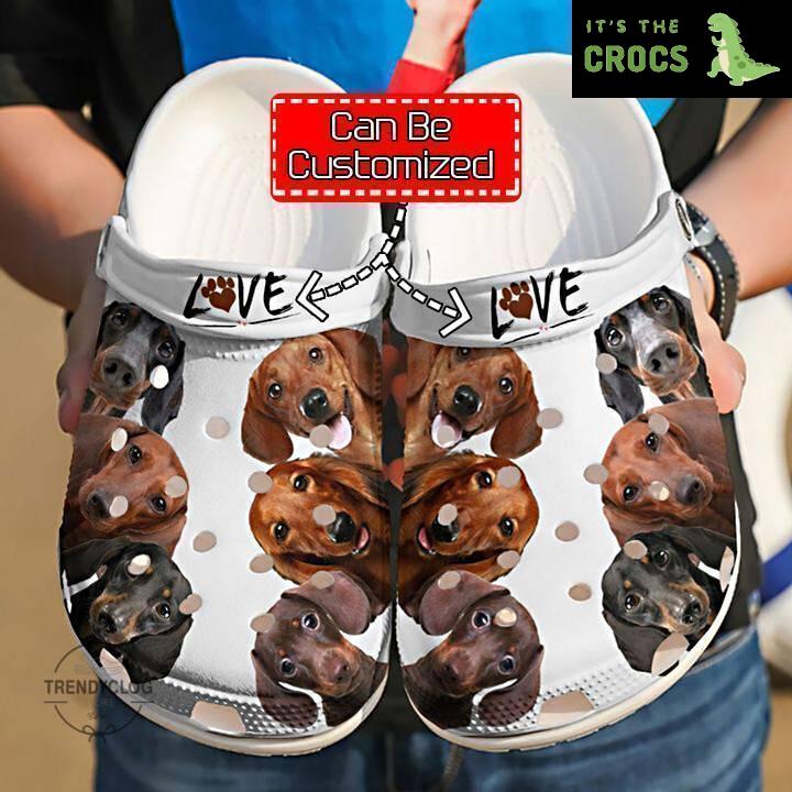 Dog Crocs Personalized Dachshund Doxies Love Clog Shoes