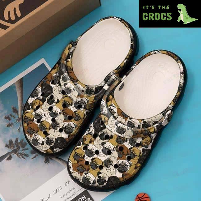 Dog Lover’s Crocs Classic Clogs Shoes with Pug Print