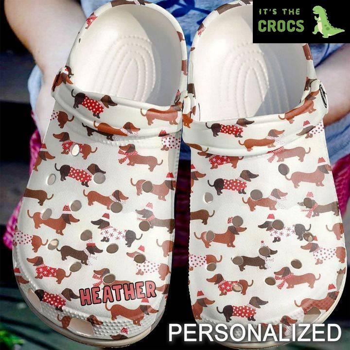 Dog Personalized Christmas Baby Dachshund Classic Clogs Crocs Shoes