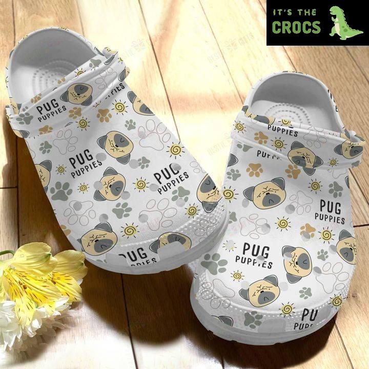 Dog Pug V1 Crocs Classic Clogs Shoes