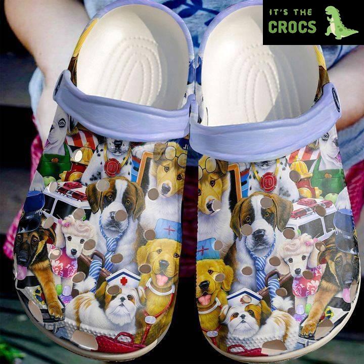 Dog Working Puppy For Men And Women Gift For Fan Classic Water Rubber clog Crocs Shoes