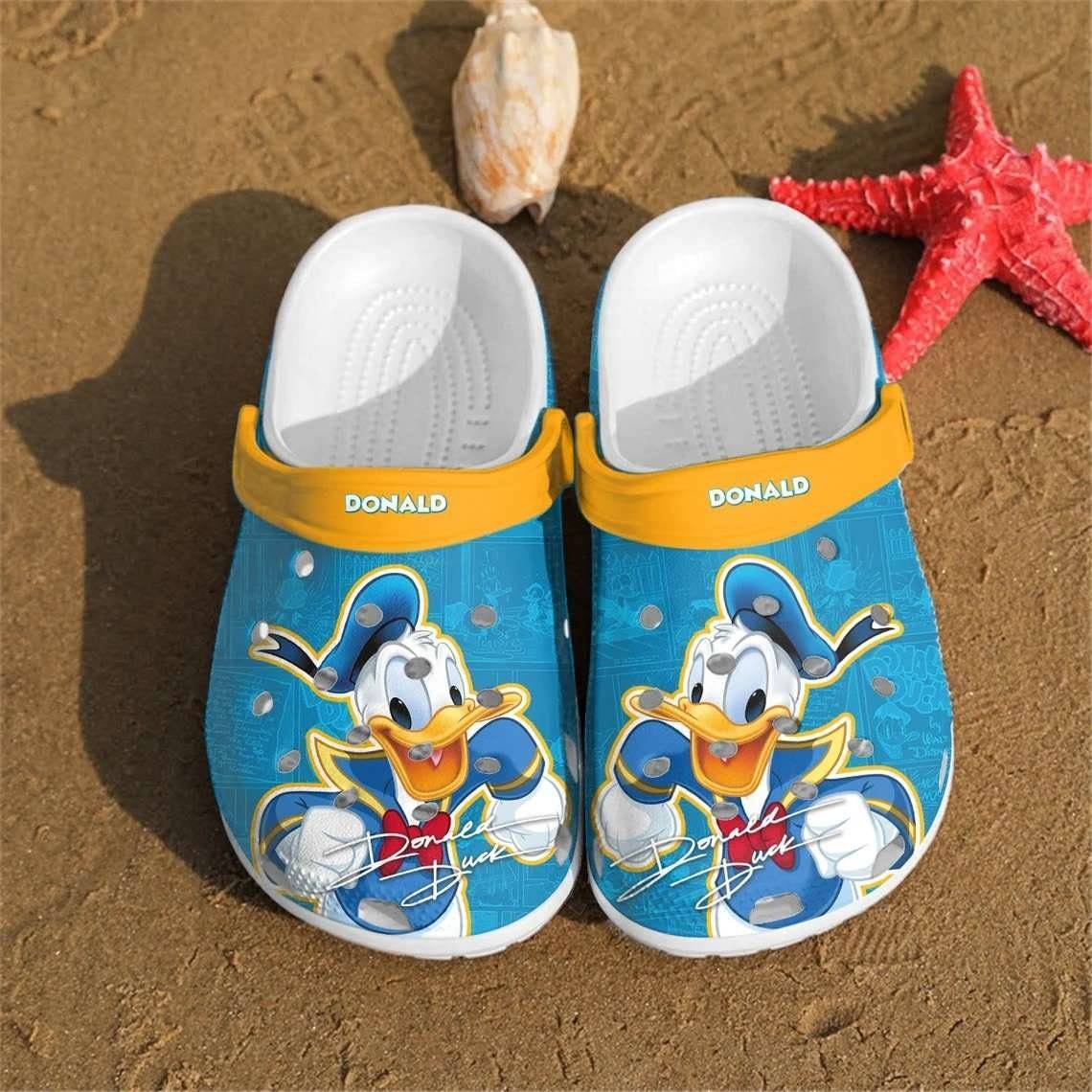 Donald Duck Cartoon Clogs, Crocs Crocband Clogs Comfy Footwear Shoes