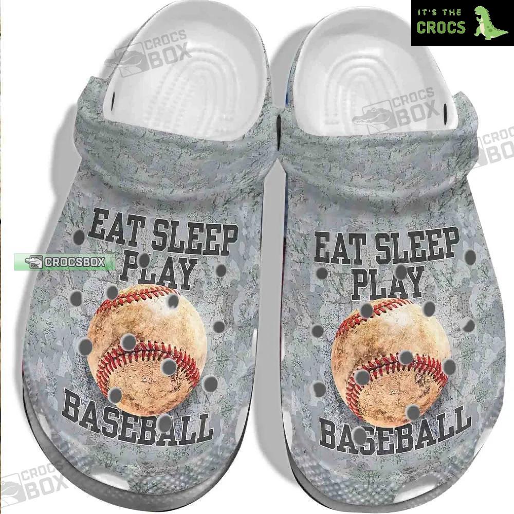 Eat Sleep Play Baseball Crocs – Baseball Ball Custom Crocs For Men Women