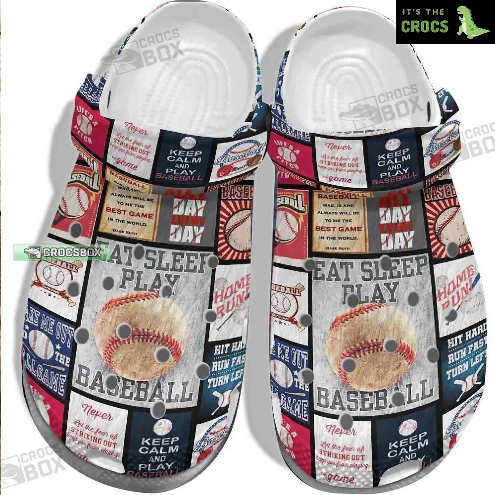 Eat Sleep Play Baseball Shoes Crocs – Keep Calm And Play Baseball Crocs