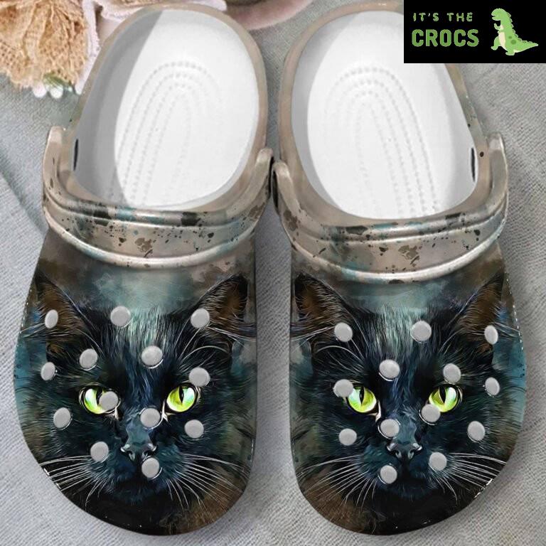 Face Of Black Cat Crocs Shoes clogs Birthday Christmas Gifts For Children