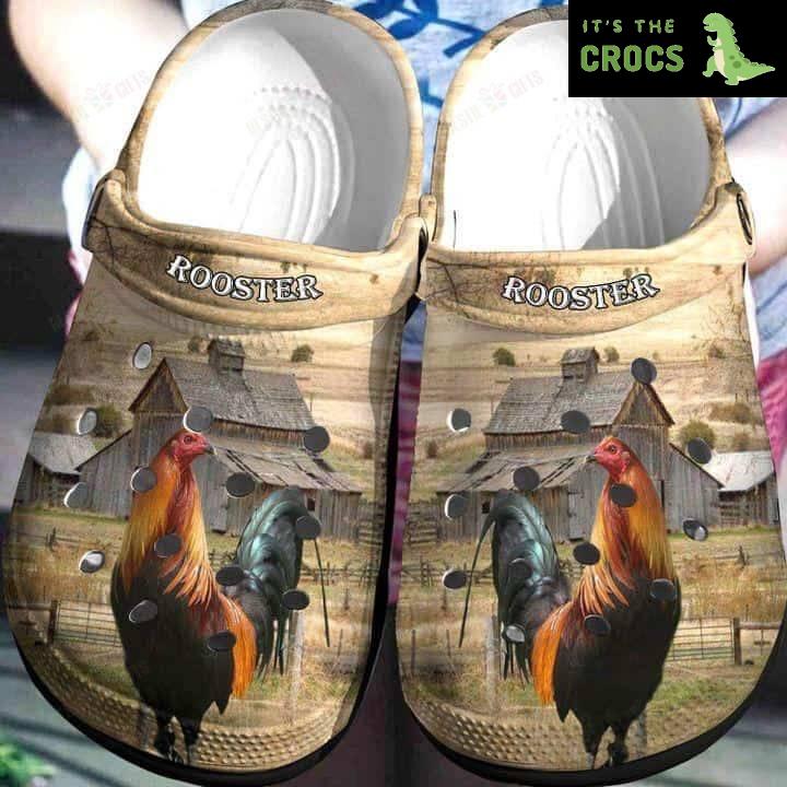 Farm – Fresh Comfort: Walk in Style with Rooster Crocs Classic Clogs