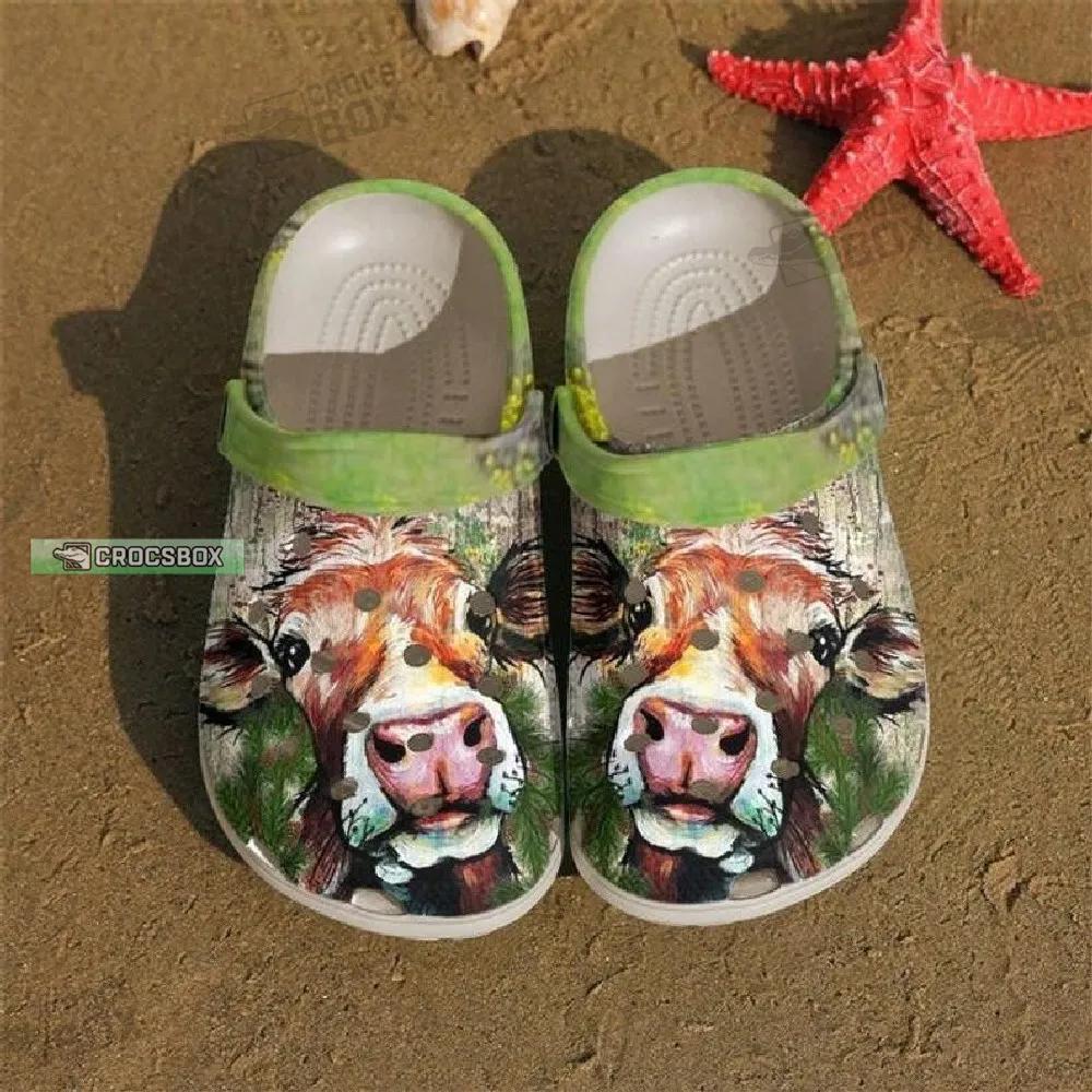 Farm Cow Art Crocs Shoes