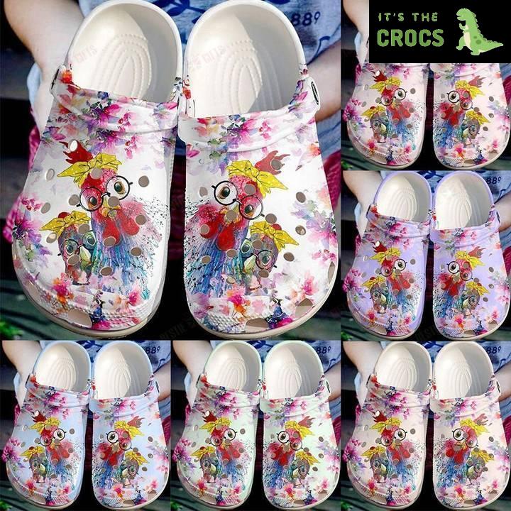 Farmer And Crazy Chickens Crocs Classic Clogs Shoes