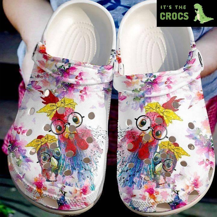 Farmer Crazy Chickens Classic Clogs Crocs Shoes