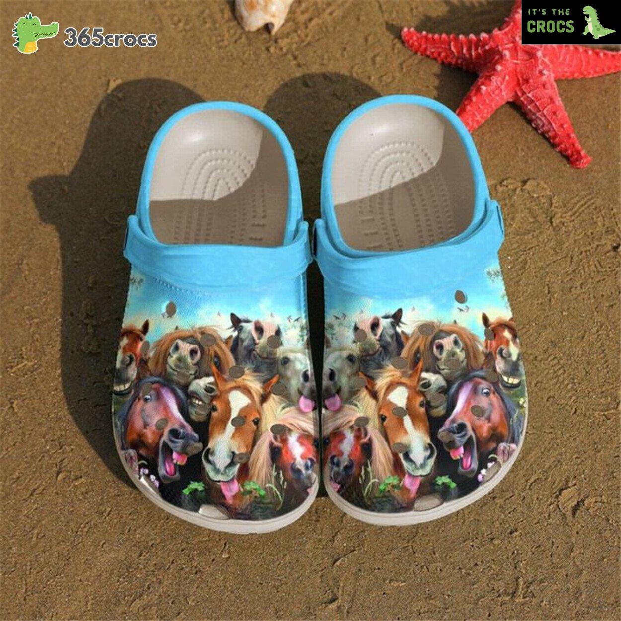 Farmer Funny Horses Gift For Fan Classic Water Rubber clog Shoes Comfy Footwear