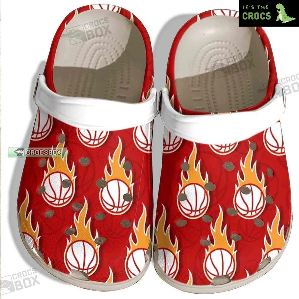 Flaming Hot Baseball Ball Crocs