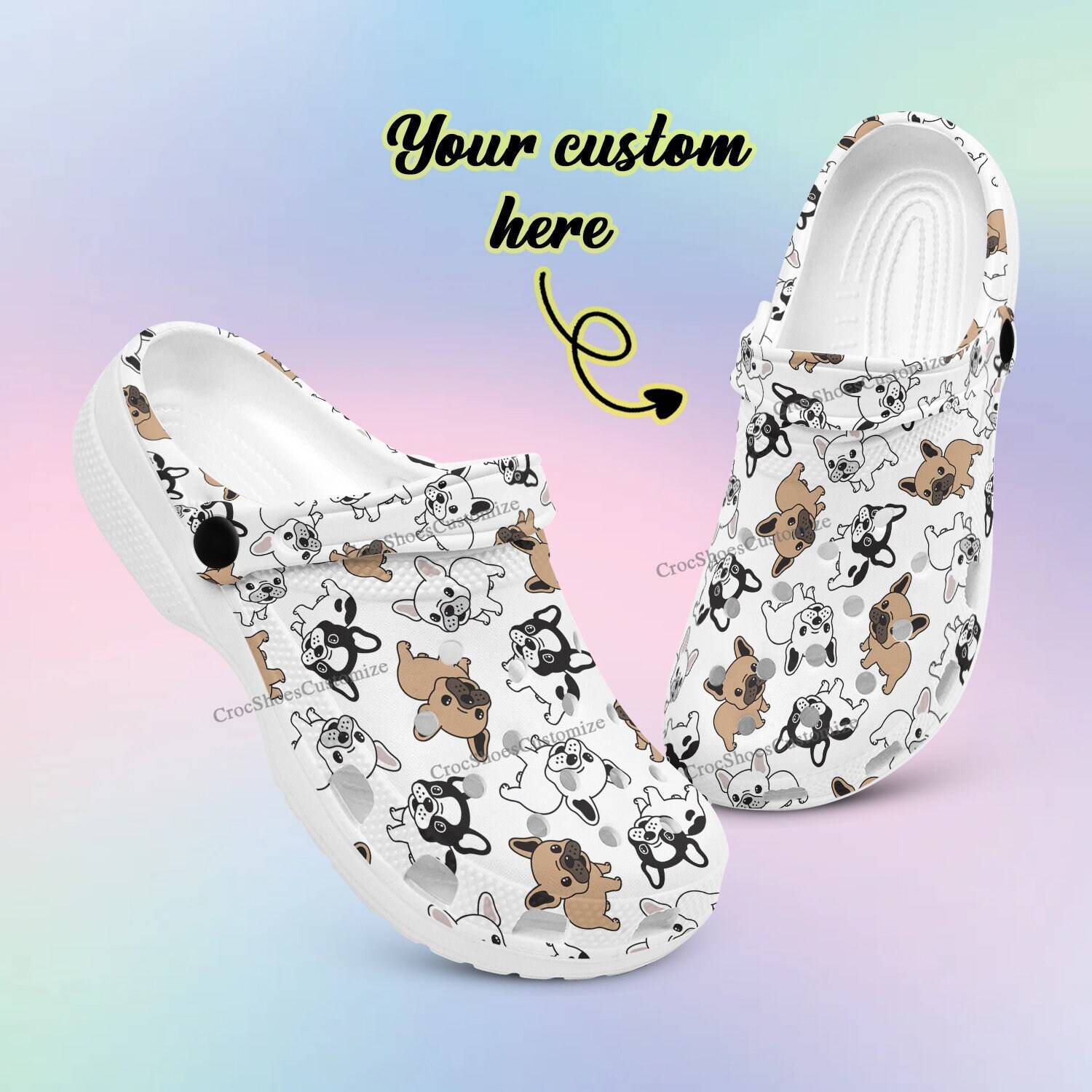 French Bulldog Cartoon Crocs Birthday Gift Comfy Footwear