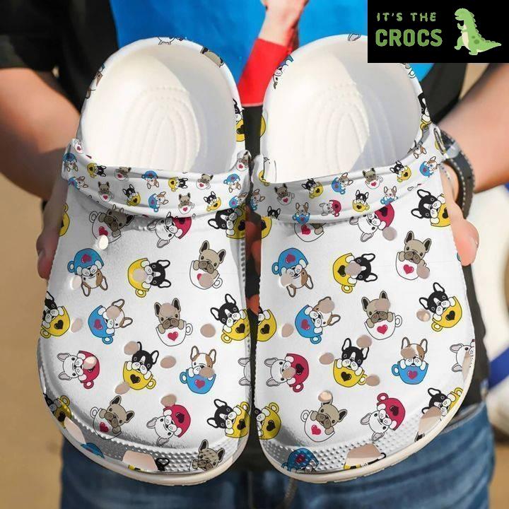French Bulldog Cups Of Love clog Crocs Shoes