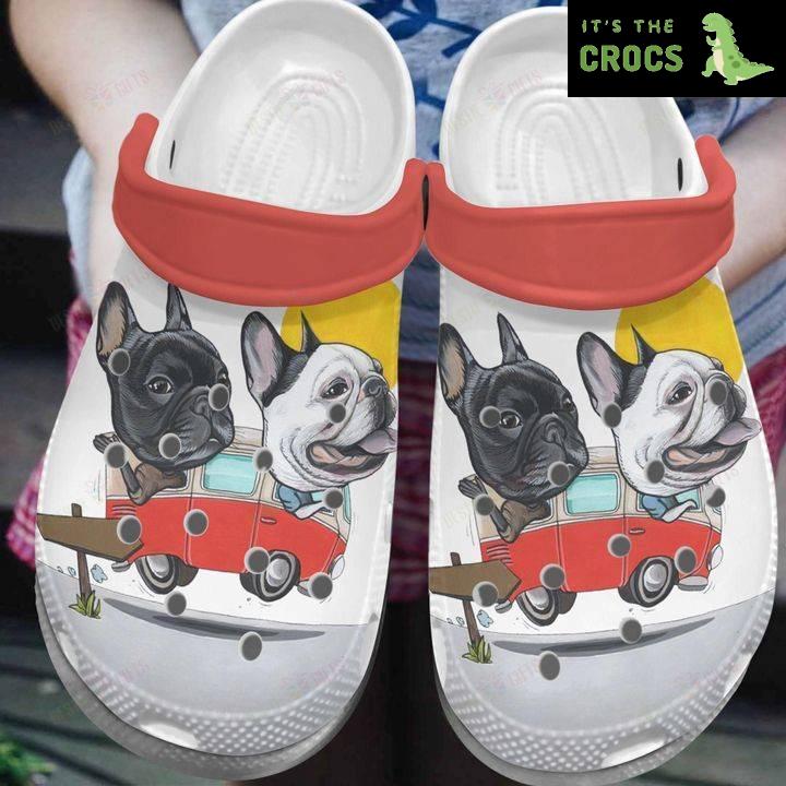 French Bulldog On Camper Crocs Classic Clogs Shoes