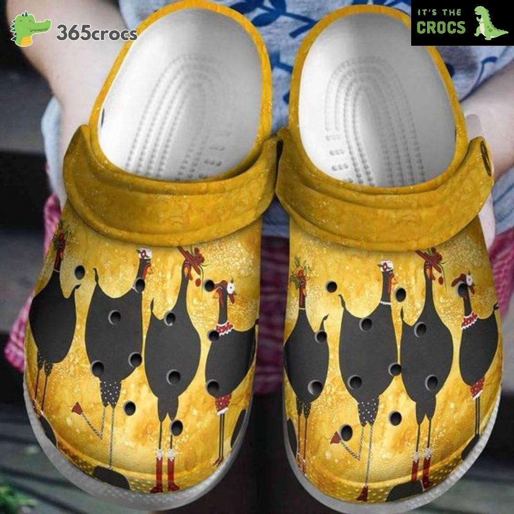 Funny Black Chicken Yellows Cute Design Good Quality Lovely Gift For Friend Crocs Clog Shoes