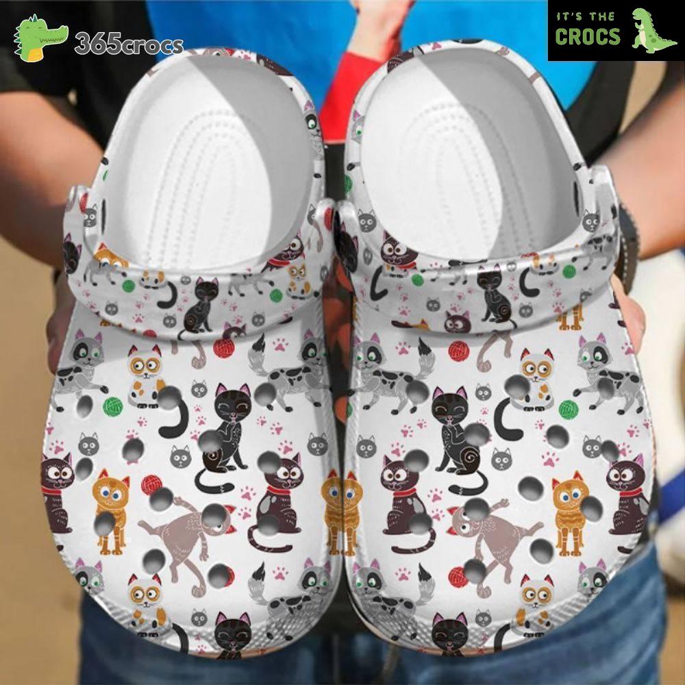 Funny Cat Cattoons Lovely Cats Lovely Pet Anti-Slip Design Crocs Clog Shoes