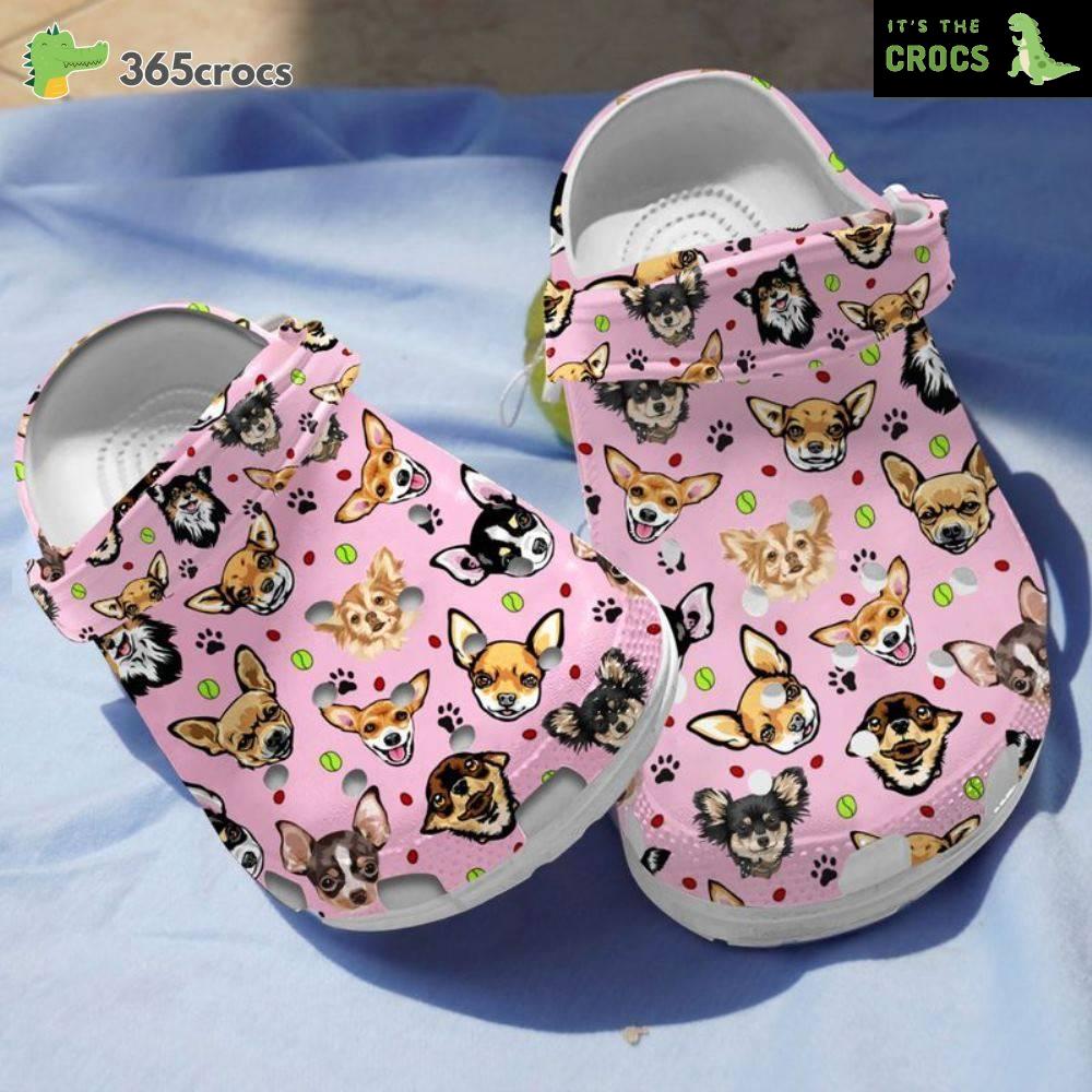 Funny Chihuahua Pinks Happy Life With Puppy Nice Gift Crocs Clog Shoes