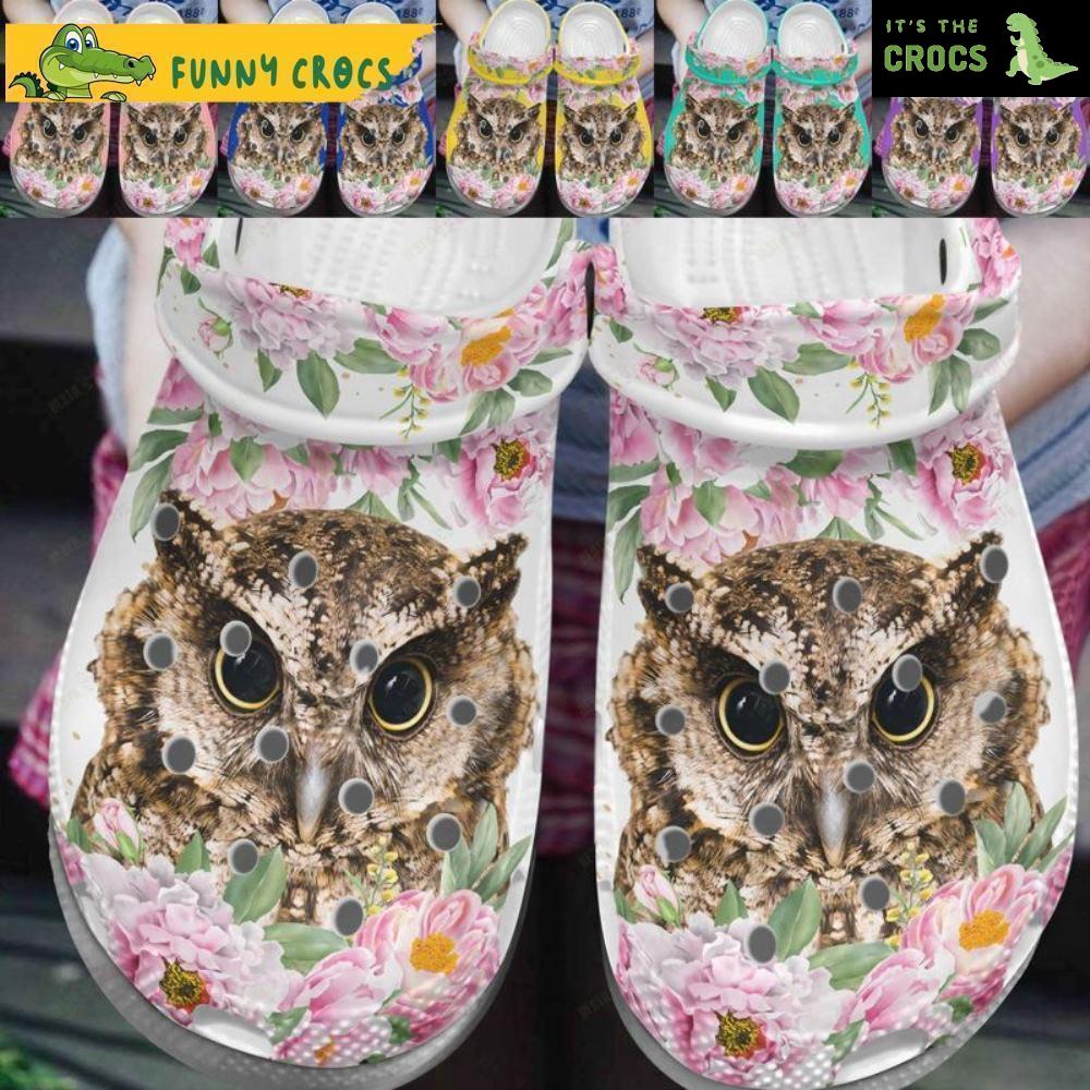 Funny Owl Floral Crocs
