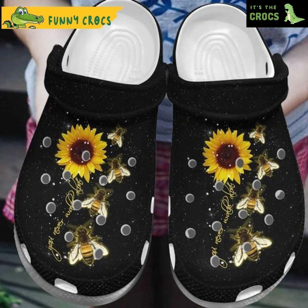 Funny Sunflower You Never Work Alones World Bee Floral Crocs