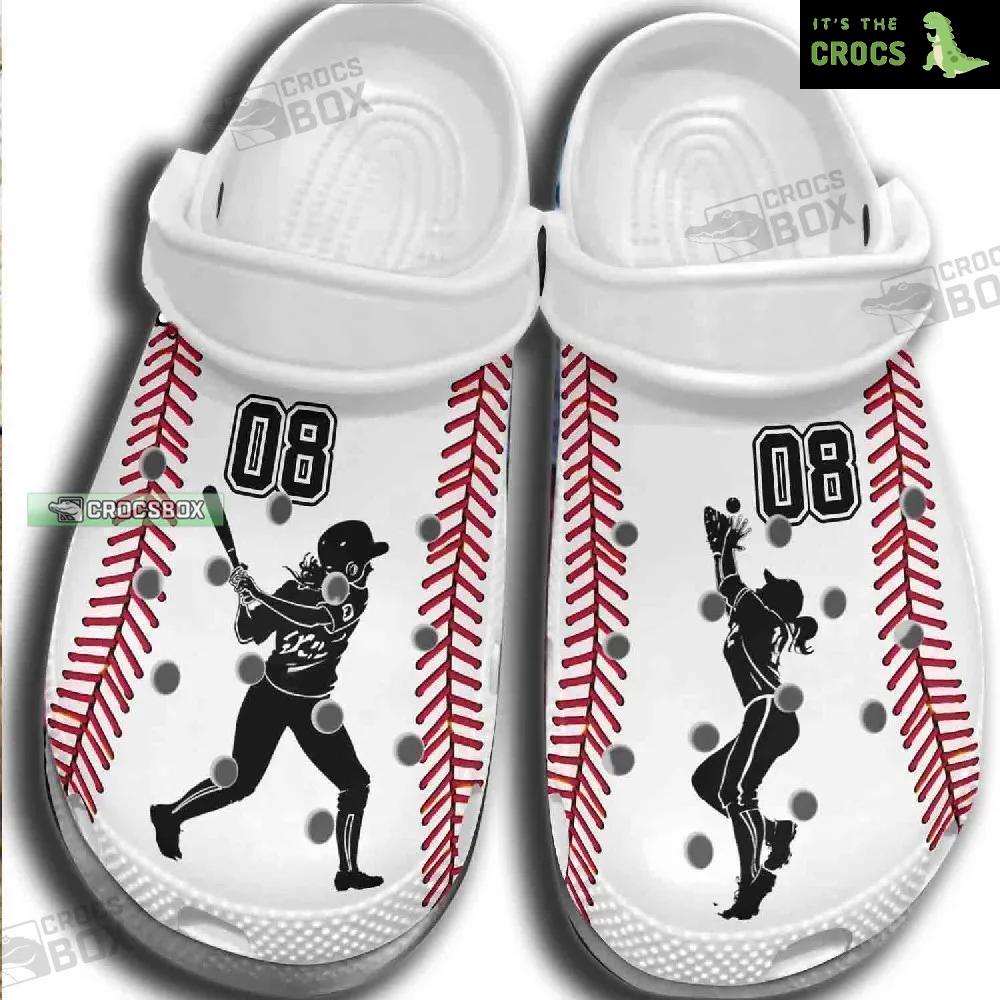 Girl Batter Player Outdoor Baseball Crocs