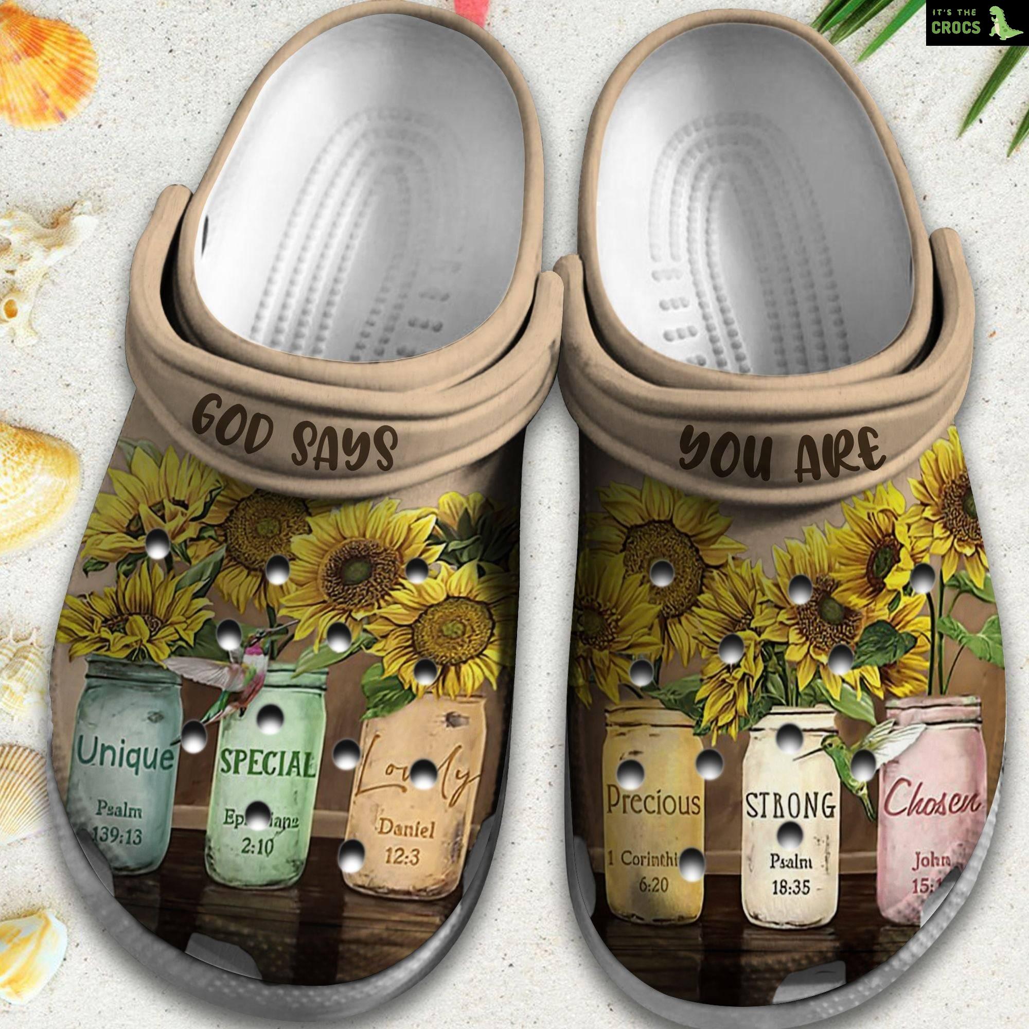 God Says You Are Beautiful Sunflower Shoes – Unique Special Lovely Custom Shoes Birthday Gift For Women Girl Mother Daughter Sister Friend