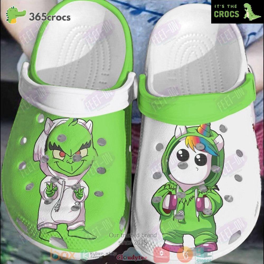 Grinch And Unicorn Cute Crocs Clog Shoes