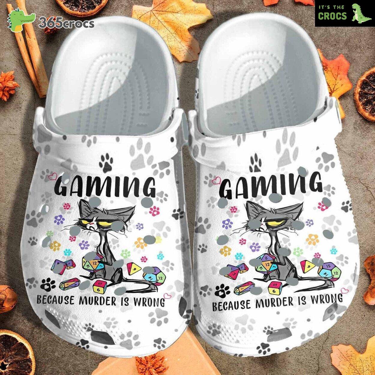 Grumpy Cat Custom Shoes Clogs Gaming Because Murder Is Wrong Outdoor Shoes Clogs