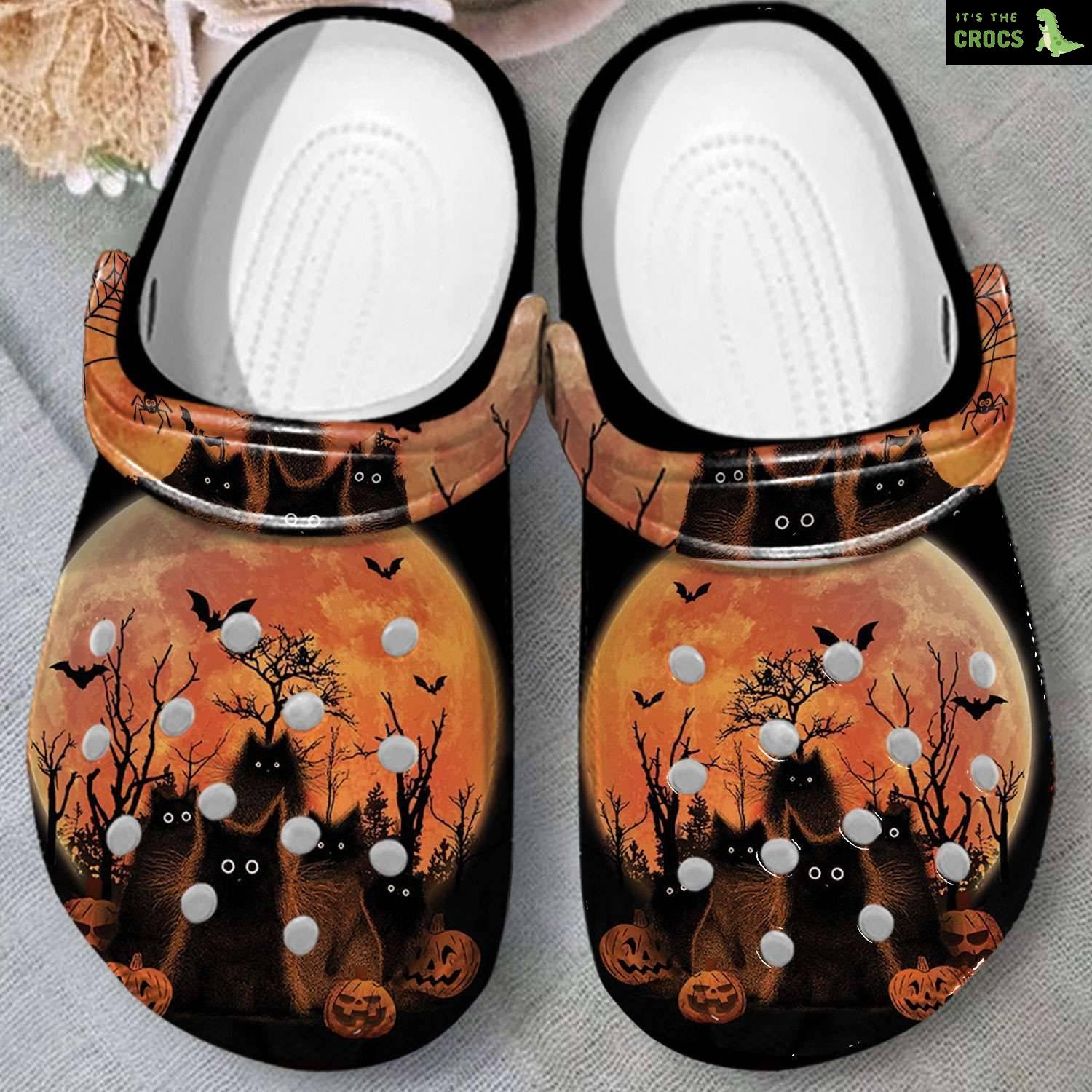 Halloween Black Cats Purr Crocs Crocband Clogs