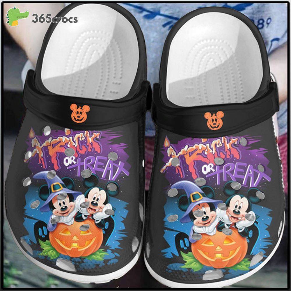 Halloween Mickey And Minnie Crocs Clog Shoes