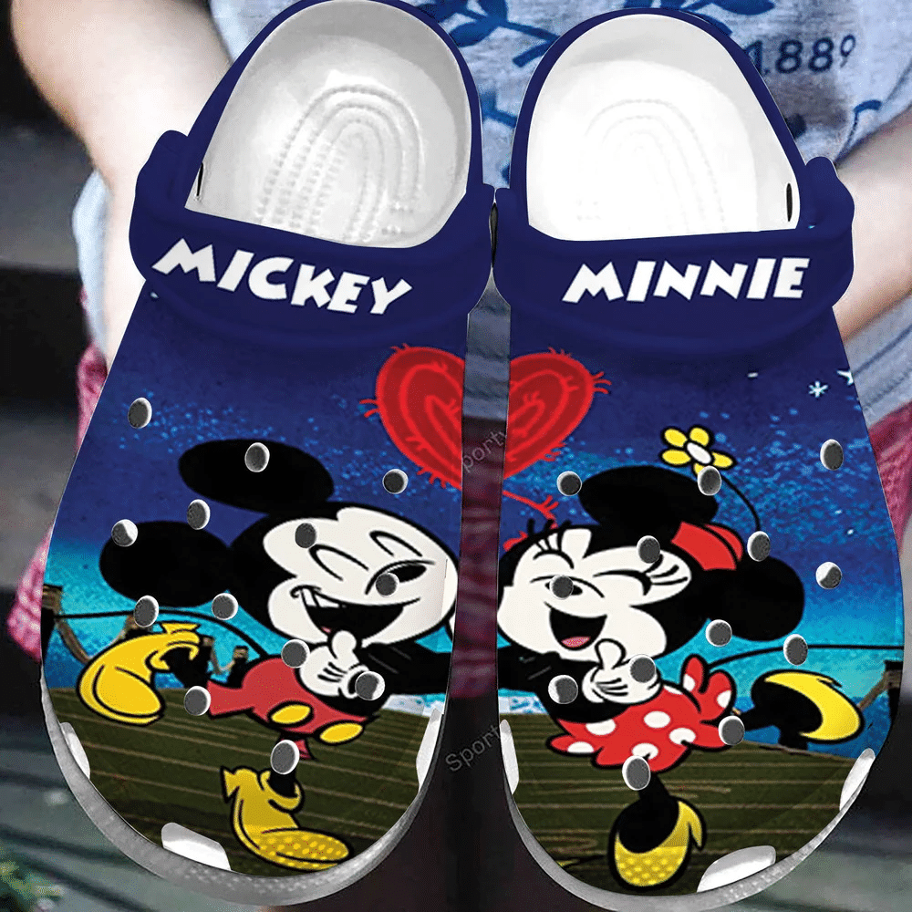 Happy Mickey Minnie Couple Clogs Shoes