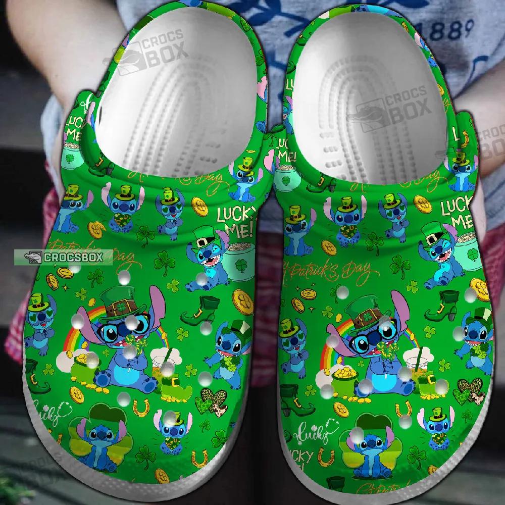 Happy Patrick’s Day Stitch Crocs Irish Green