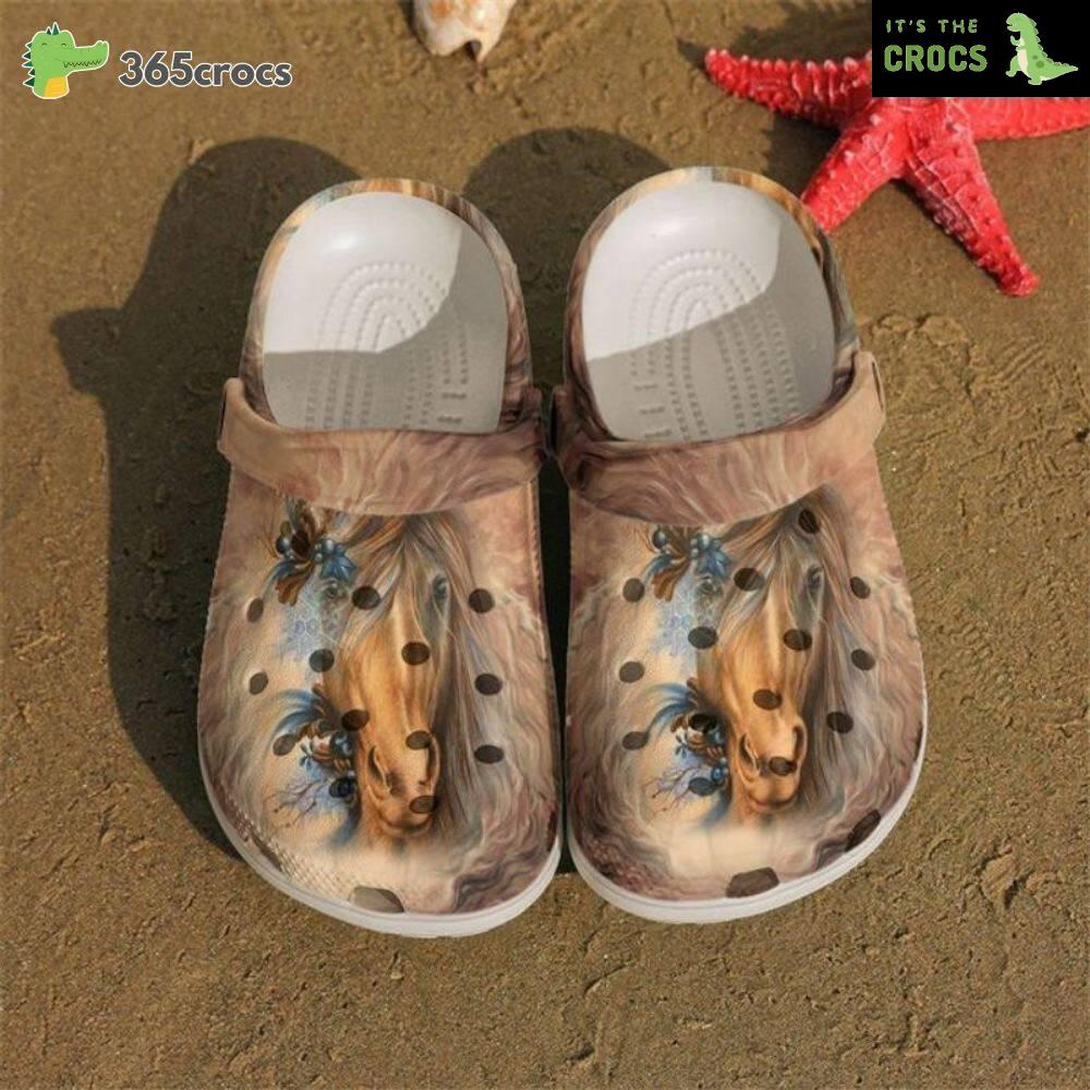 Horse 3D Print Clocsy Shoes Horse Lovers Wild Horse Water Shoes Wild Animals Lovers Crocs Clog Shoes