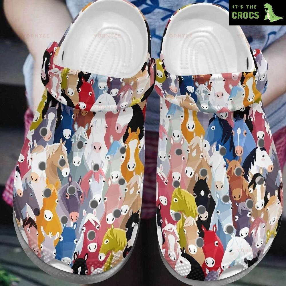Horse Beautiful 2 Gift For Lover Rubber clog Crocs Shoes