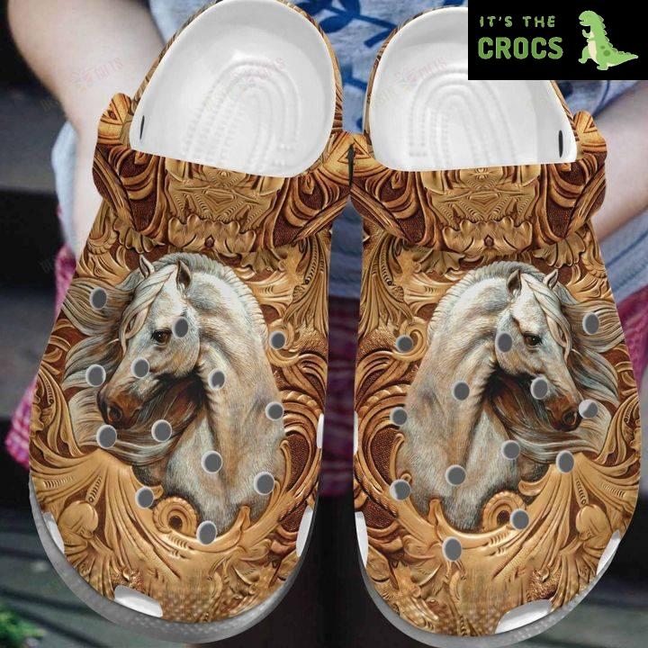 Horse Carved Horse Crocs Classic Clogs Shoes