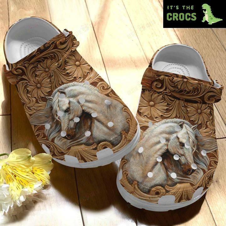 Horse Into The Wood Crocs Classic Clogs Shoes