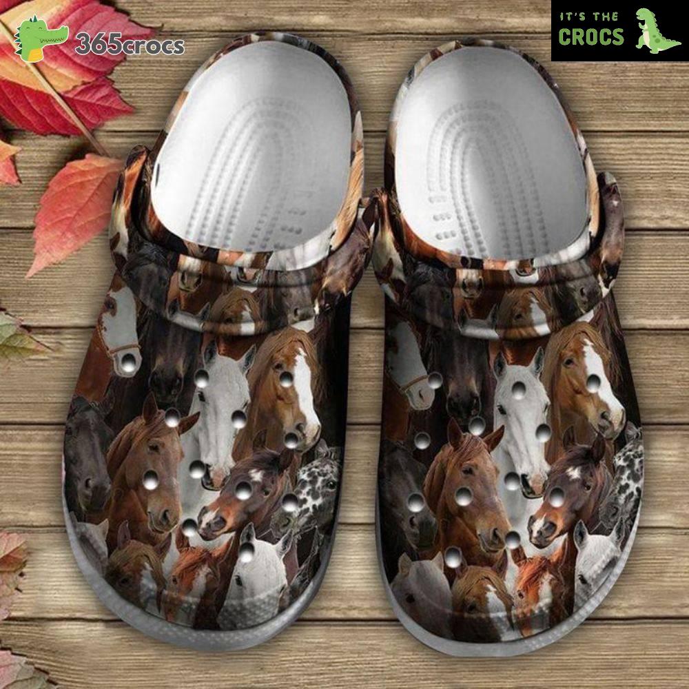 Horse Patternclog Group Of Horse Gift For Horse Lover Crocs Clog Shoes