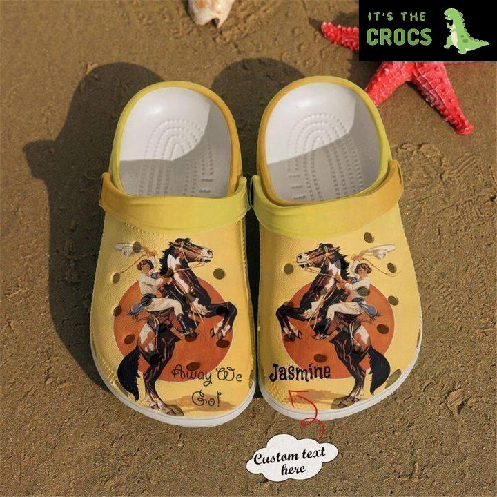 Horse Personalized Away We Go Crocs Classic Clogs Shoes